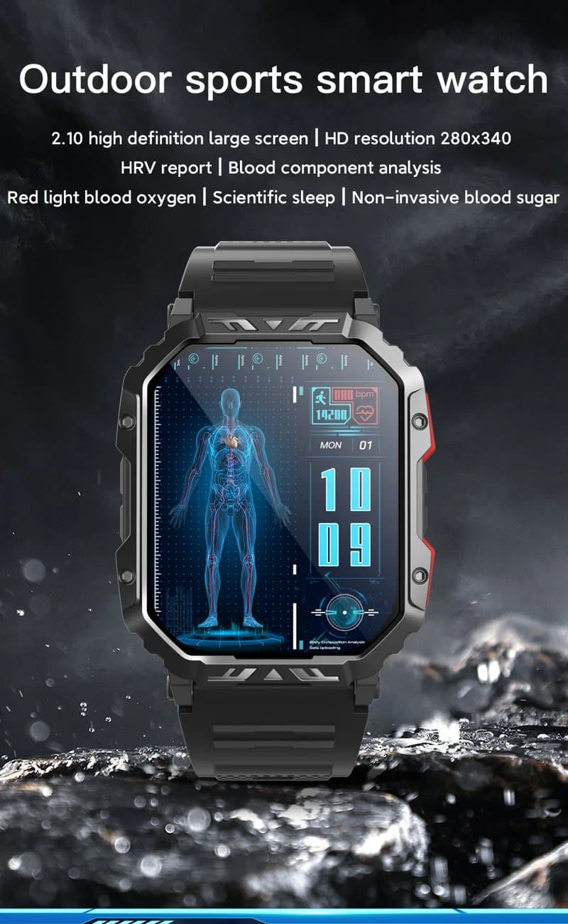 F407 Rugged Steel Strap Smart Watch - detail 01
