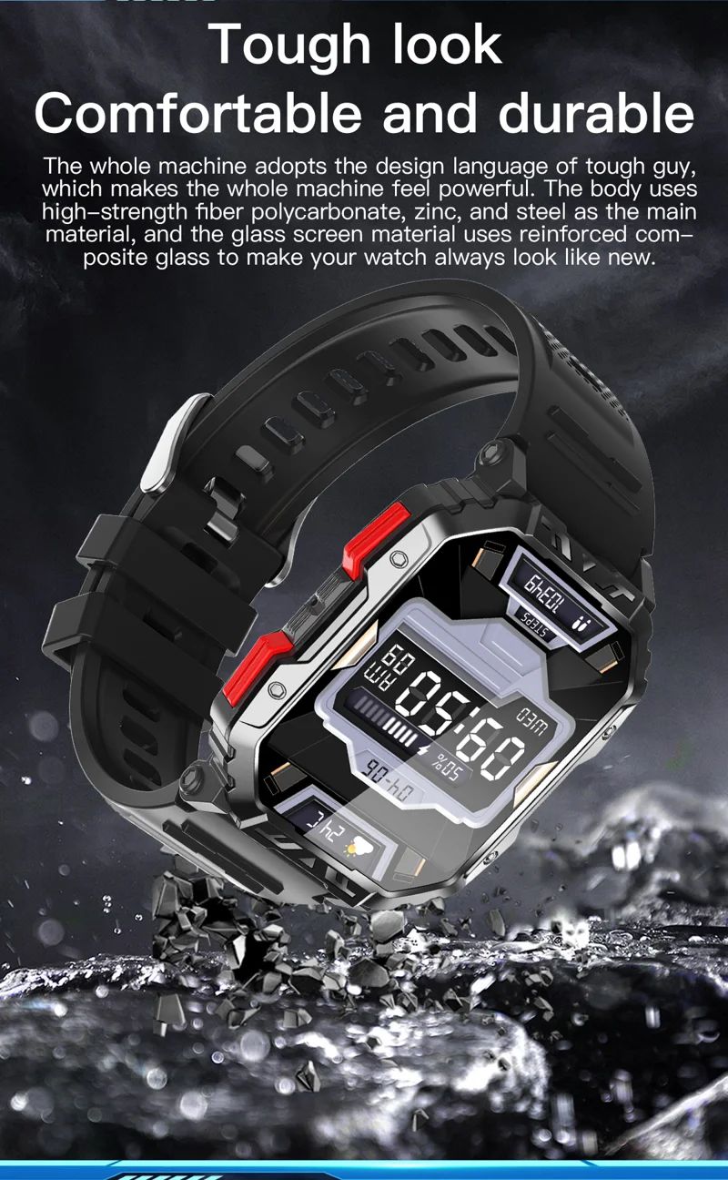 F407 Rugged Steel Strap Smart Watch - detail 02