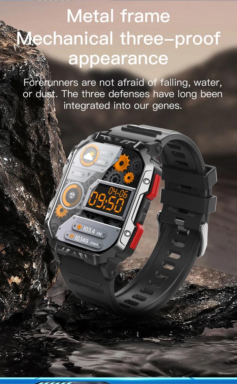 F407 Rugged Steel Strap Smart Watch - detail 03