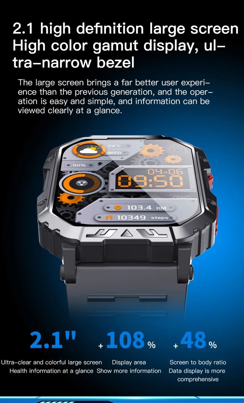 F407 Rugged Steel Strap Smart Watch - detail 05