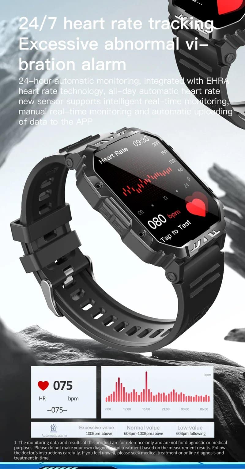 F407 Rugged Steel Strap Smart Watch - detail 08