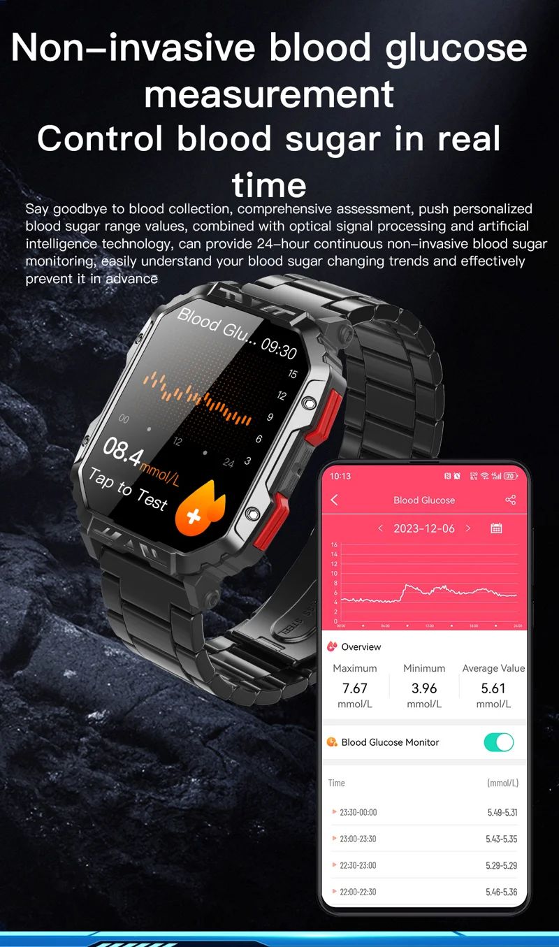 F407 Rugged Steel Strap Smart Watch - detail 10