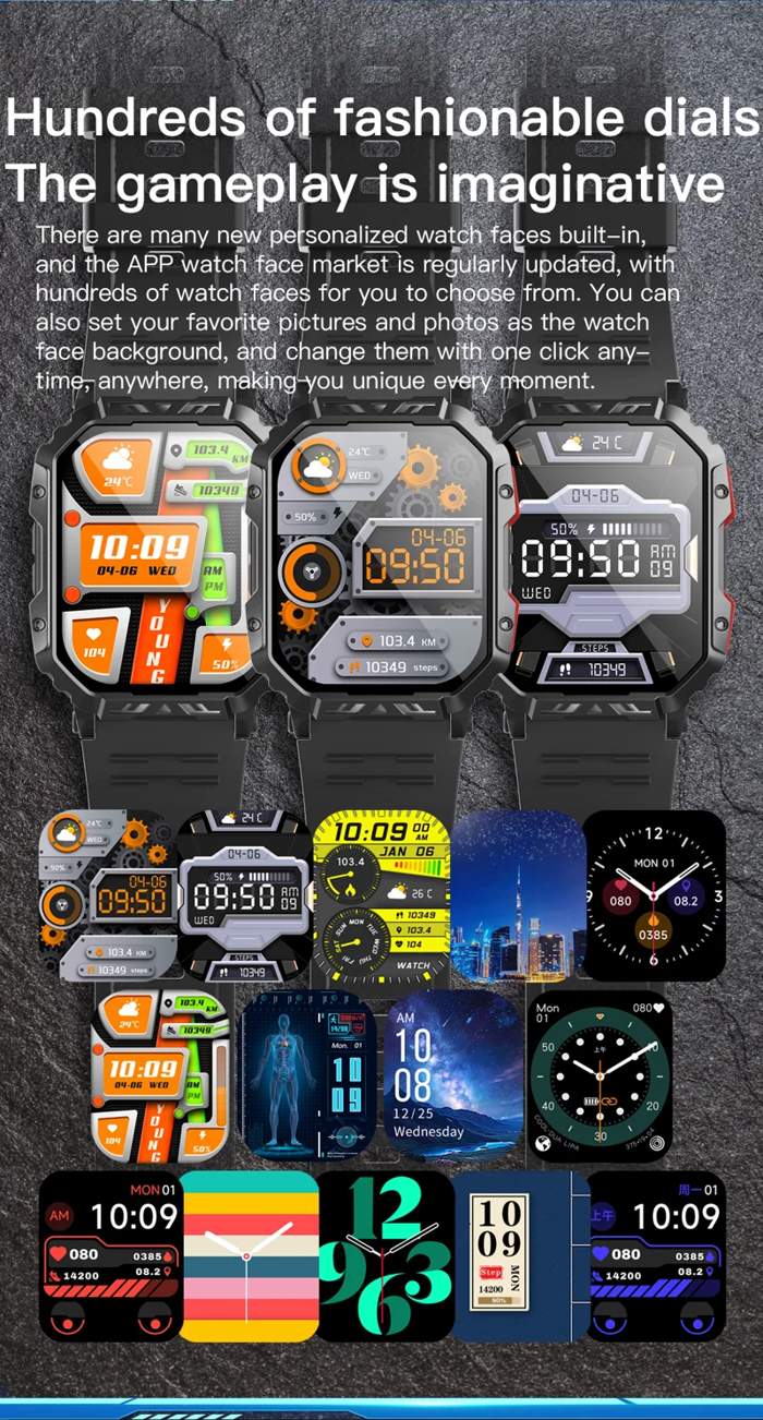 F407 Rugged Steel Strap Smart Watch - detail 15