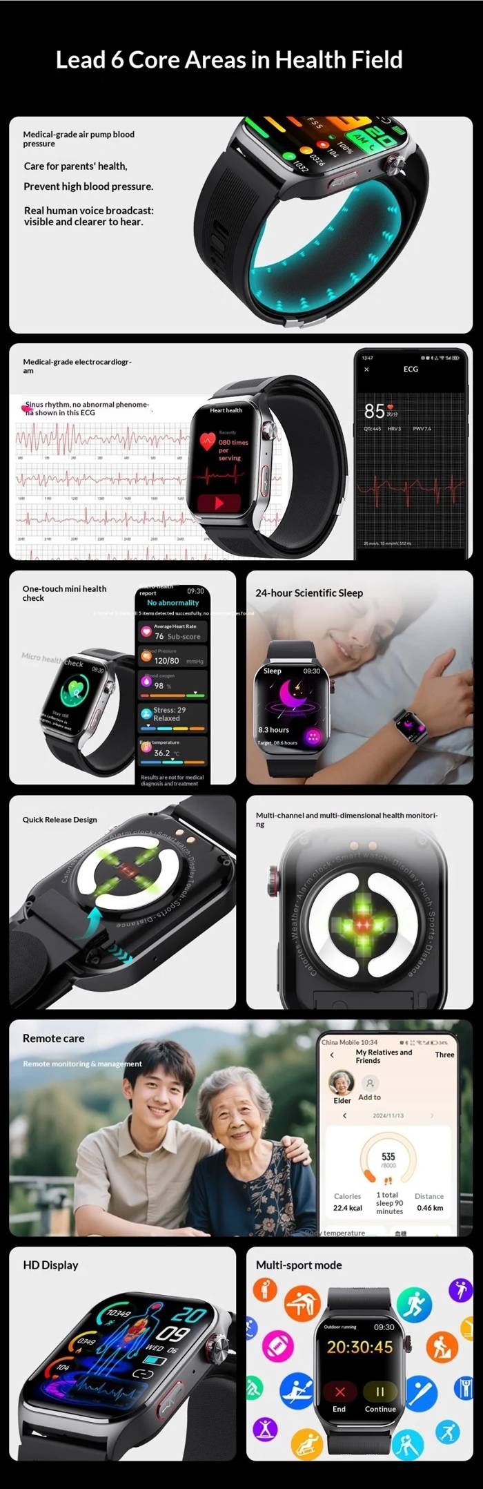 F520 Air-Pump Health Smart Watch - detail 02