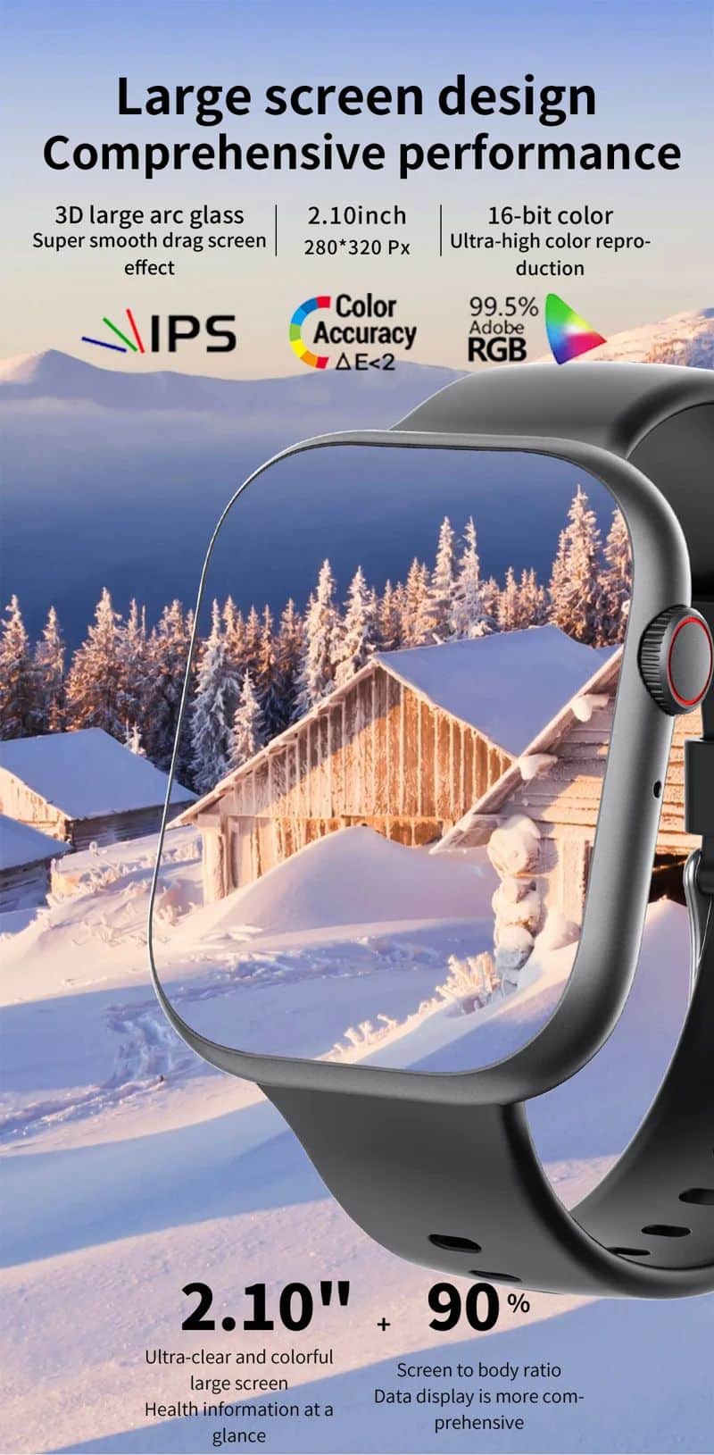 F70 Silicone Strap Large-Screen Smart Watch - detail 04