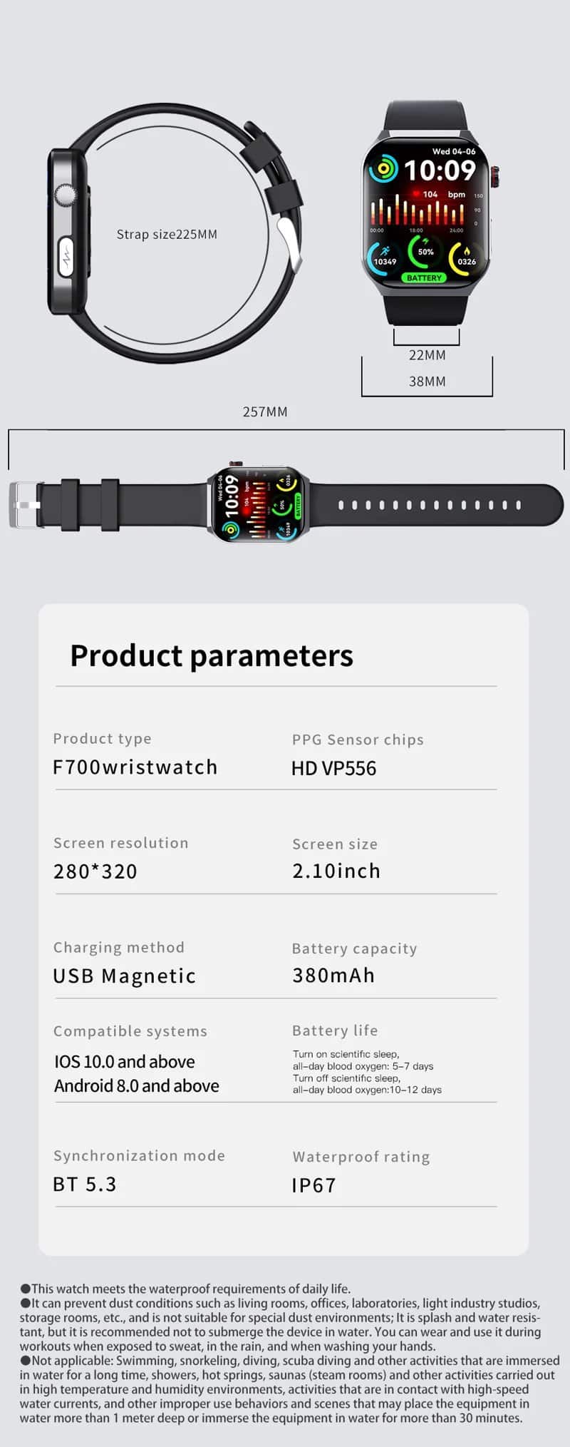 F700 Health and Fitness Smart Watch - detail 25
