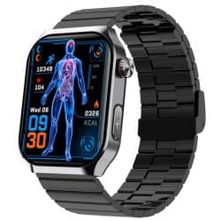 F700 Health and Fitness Smart Watch - variant black bamboo link strap