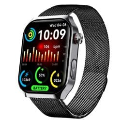 F700 Health and Fitness Smart Watch - variant black milanese strap