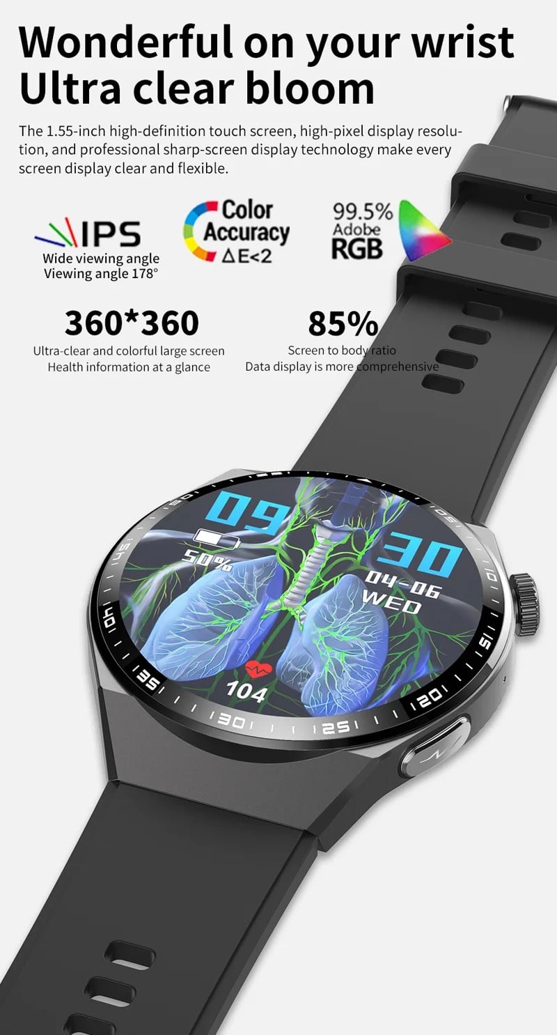 F800 Silicone Strap Round-Screen Smart Watch - detail 02