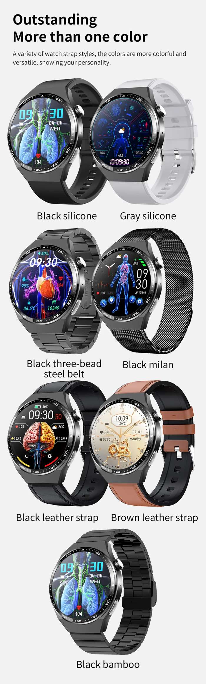 F800 Silicone Strap Round-Screen Smart Watch - detail 21