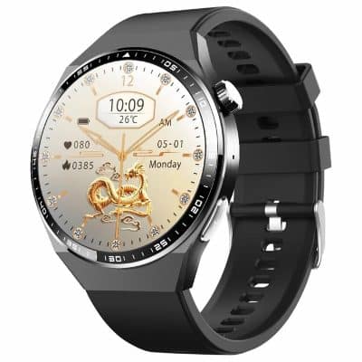 F800 Silicone Strap Round-Screen Smart Watch with 1.55-Inch 360x360 IPS Display, Bluetooth 5.3 Calls, 150+ Sports Modes, IP67, Voice Assistant and 350mAh Battery