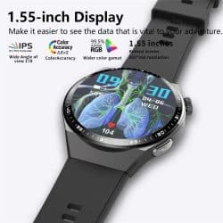 F800 Silicone Strap Round-Screen Smart Watch with 1.55-Inch 360x360 IPS Display, Bluetooth 5.3 Calls, 150+ Sports Modes, IP67, Voice Assistant and 350mAh Battery - Image 4