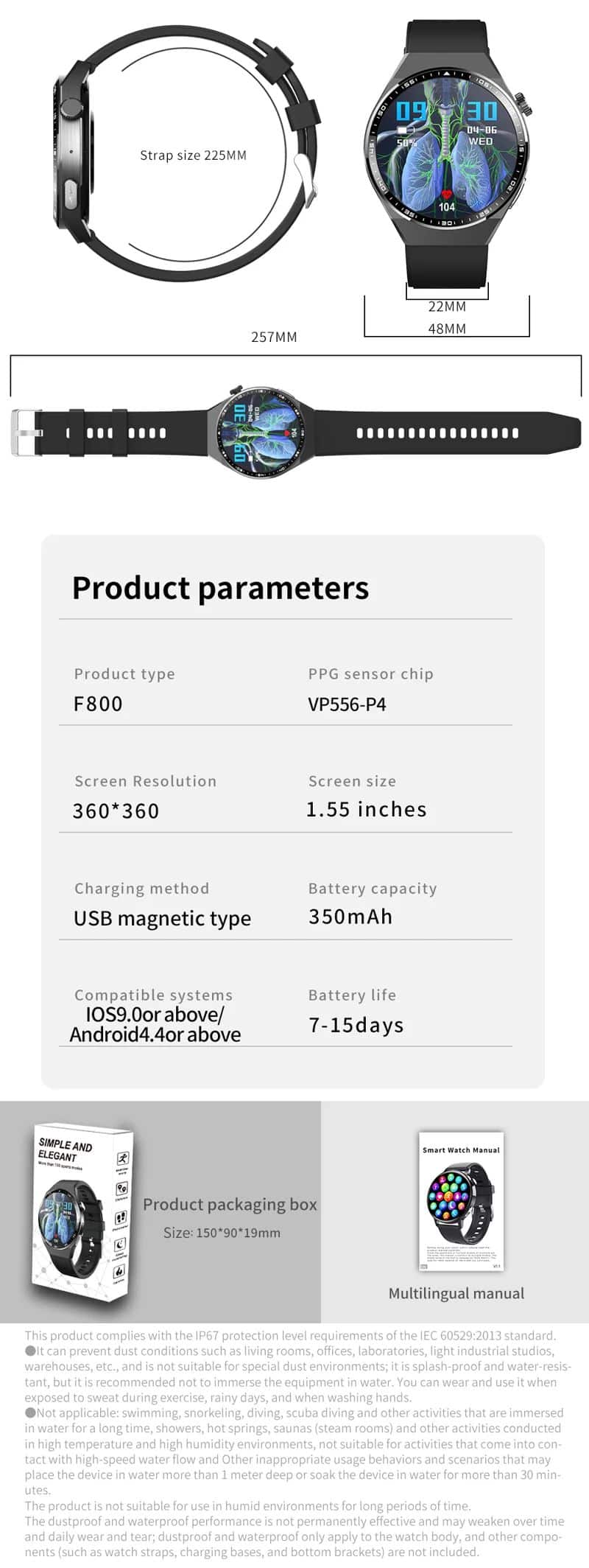 F800 Steel Strap Smart Watch - detail 22