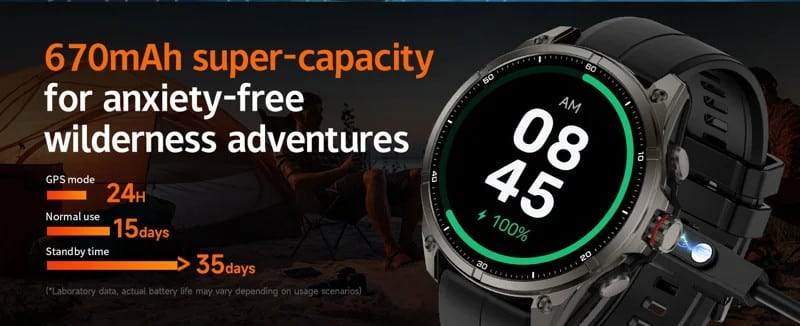 FT66 GPS Smart Watch - Battery and charging