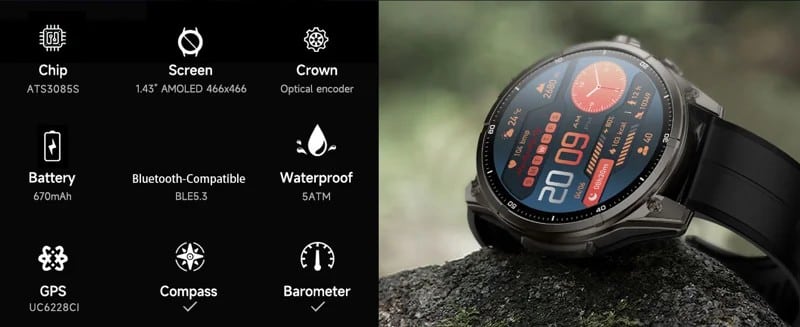 FT66 GPS Smart Watch - Hardware overview