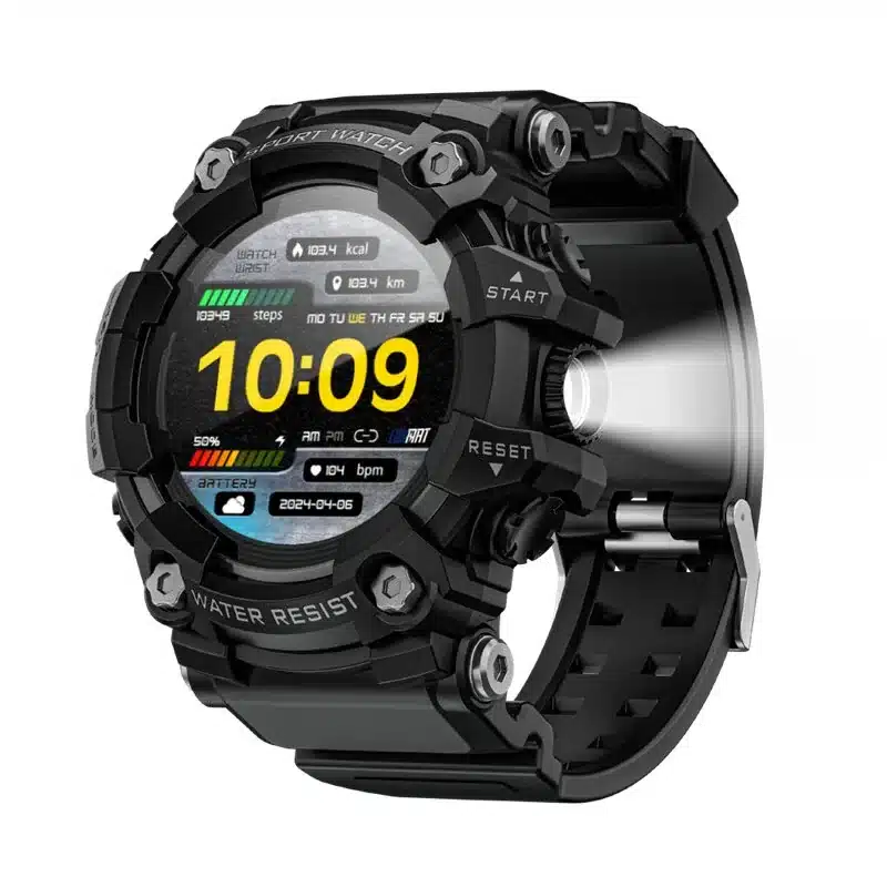 wearablemaster-gt-1-32-inch-hd-rugged-compass-flashlight-smart-watch-gallery-01 GT 1.32-Inch HD Rugged Smart Watch with Compass, Flashlight, SOS, Bluetooth Calling, 5ATM and IP68 - Image 1