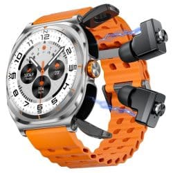 GT98 Smart Watch with TWS Earbuds - variant silver orange