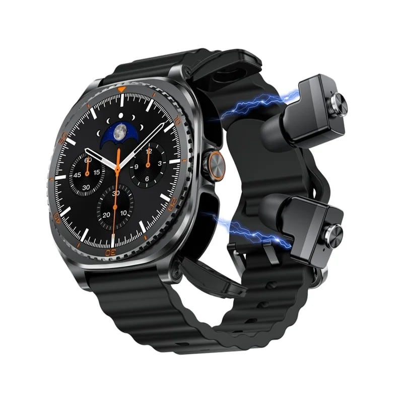 GT99 2-in-1 Smart Watch with Integrated TWS Earbuds, 1.53-Inch HD Touch Display, Bluetooth 5.2 Audio, 100+ Sports Modes, 400mAh Battery and IP67 Care - gallery-01 GT99 2-in-1 Smart Watch with TWS Earbuds - gallery 01