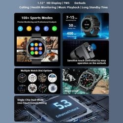 GT99 2-in-1 Smart Watch with TWS Earbuds - gallery 06