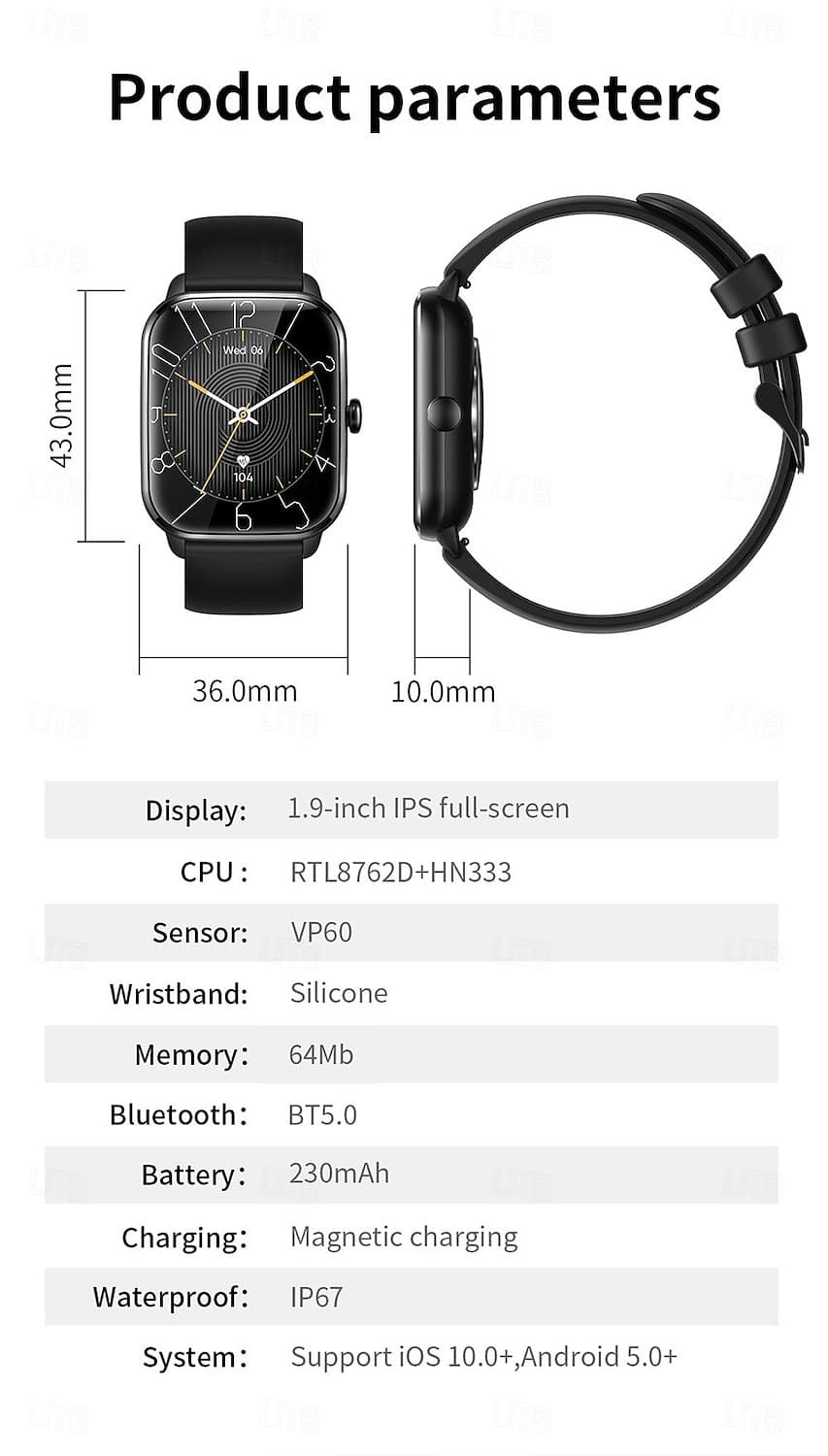 KT65 HD Bluetooth Calling Smart Watch - detail 01