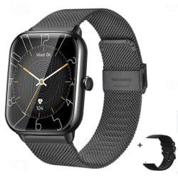 KT65 HD Bluetooth Calling Smart Watch - variant black milan strap