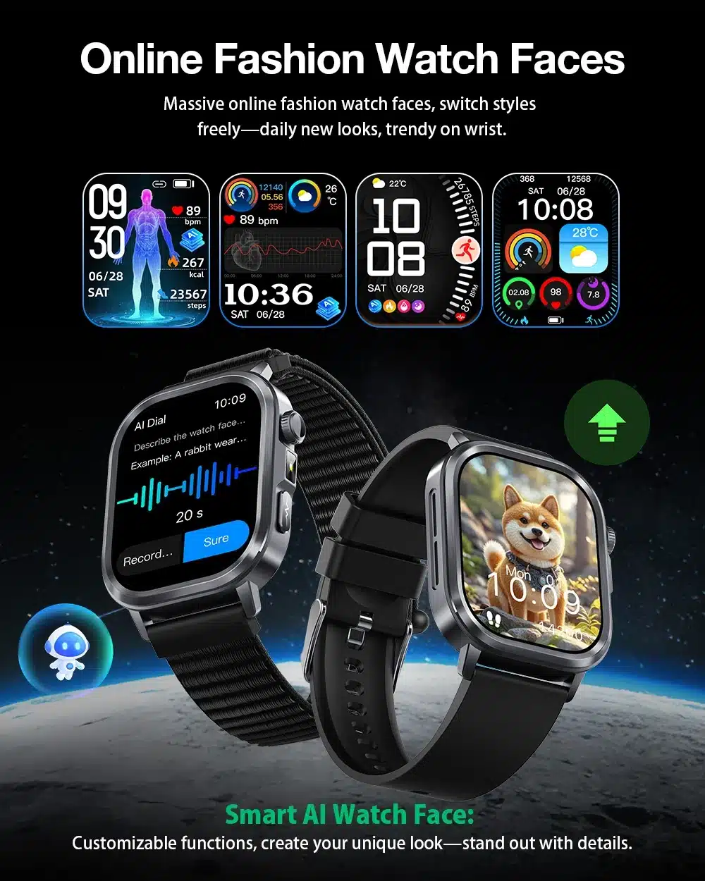 HL7 smart watch LED flashlight feature