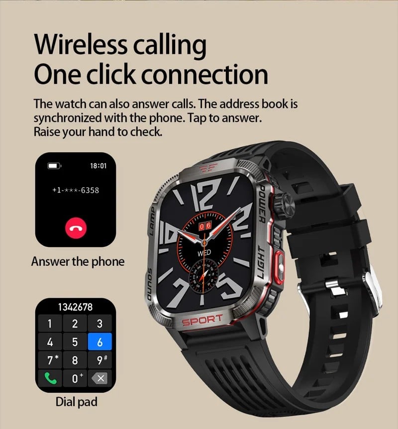 HT29 Outdoor Utility Calling Smart Watch - detail 06