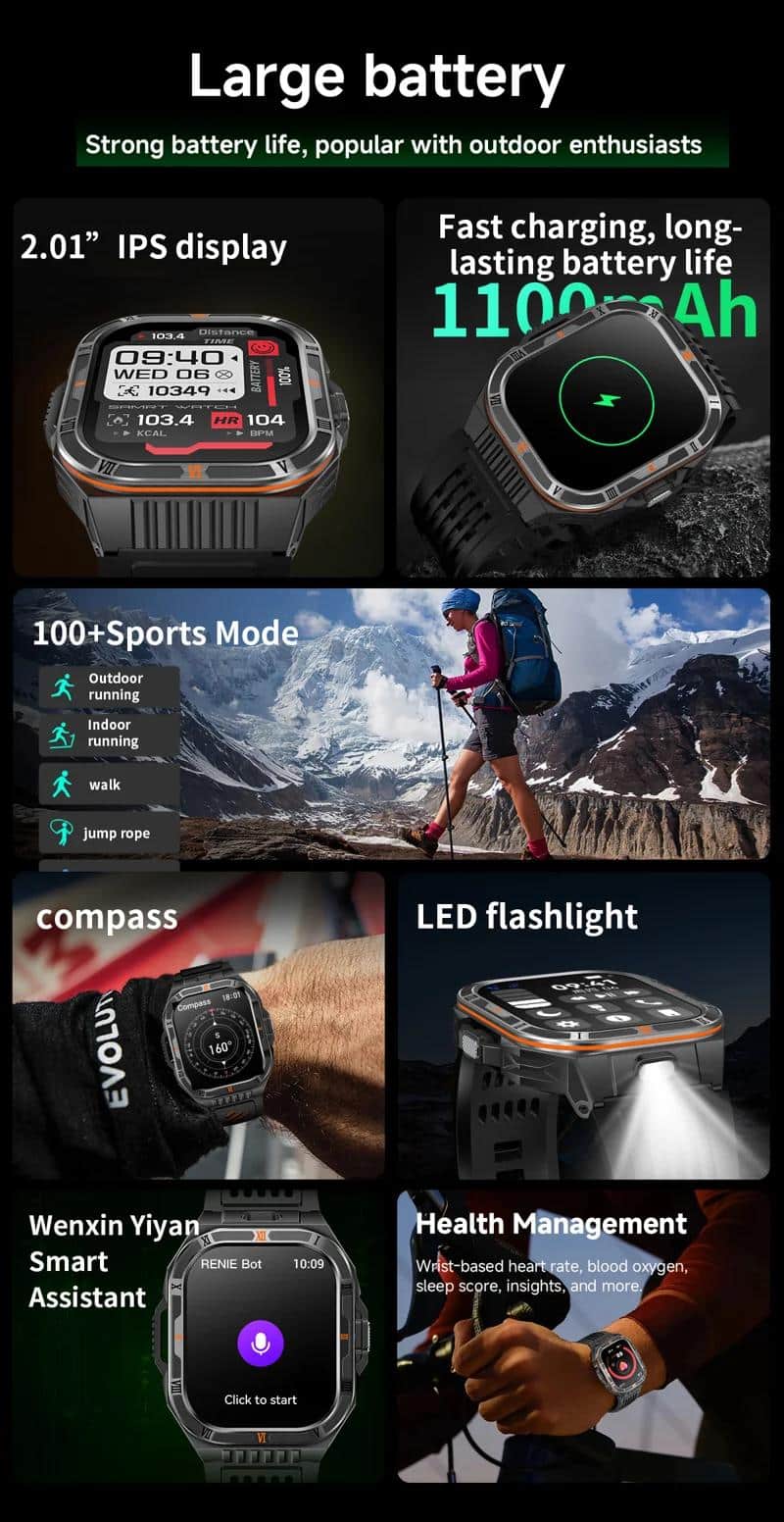 HT38 Outdoor Calling Smart Watch - detail 02