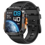 HT46 Smart Watch with 2.01-Inch IPS Display, 1200mAh Battery, LED Flashlight, Bluetooth Calling, Silicone Strap and 100+ Sports Modes