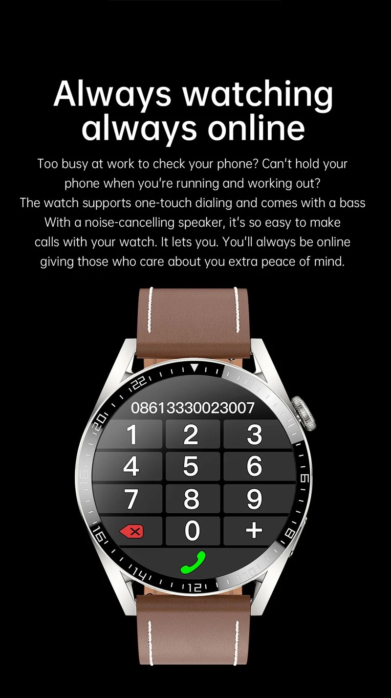 i39 Leather Strap Smart Watch - detail 04
