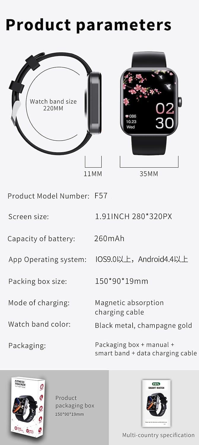 F57L IPS Fitness Smart Watch - detail 11