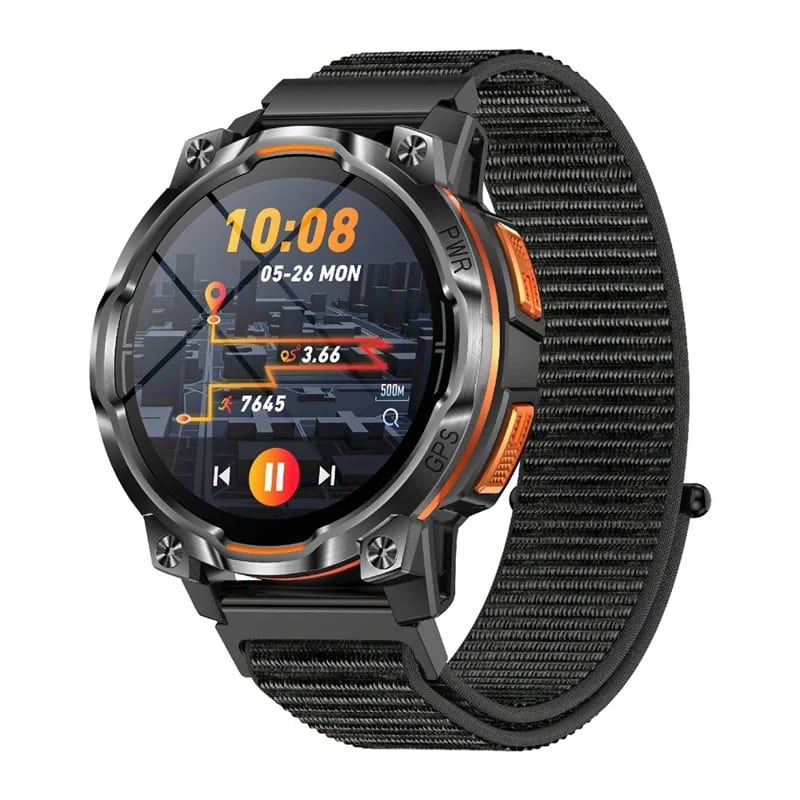 KC108 Nylon Strap Smart Watch with 1.46-Inch 360 × 360 HD Display, GPS Tracking, Offline Maps, Altitude Barometer Compass, Bluetooth Calls, 107 Sports Modes, 1200mAh Battery and Flashlight - gallery-01 KC108 Nylon Strap Smart Watch - gallery 01