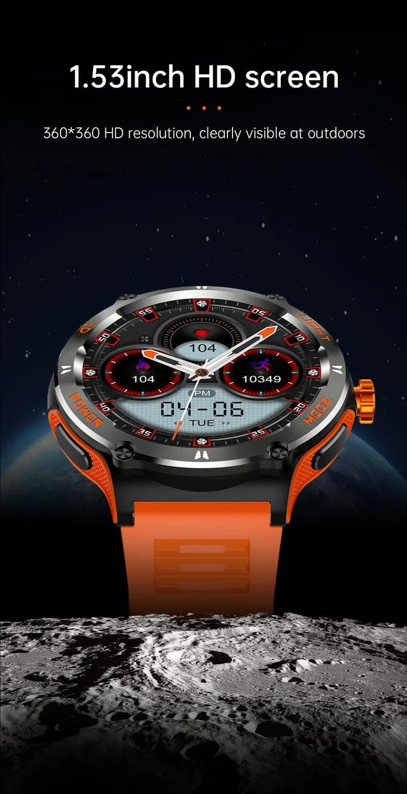 KT70 Outdoor Flashlight Compass Calling Smart Watch - detail 04