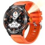 KT70 Outdoor Flashlight Compass Calling Smart Watch with 1.53-Inch 360x360 Display, Bluetooth 5.3, Voice Assistant, Wellness Trends and 500mAh Battery