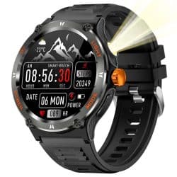 KT70 Outdoor Flashlight Compass Calling Smart Watch - variant black