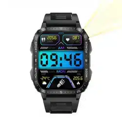 KT79 1.96-Inch HD SOS Smart Watch with Flashlight, Bluetooth Calling and 3ATM Protection - Image 4