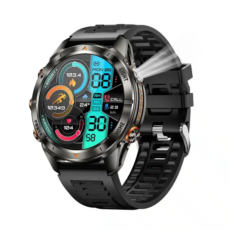 wearablemaster-kt80-1-46-inch-sos-flashlight-uv-smart-watch-gallery-01 KT80 1.46-Inch Rugged Smart Watch with SOS, Flashlight, UV Light, 515mAh Battery and 3ATM Protection - Image 1