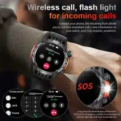 LIGE Outdoor 1.46-Inch Smart Watch with Flashlight, Compass, SOS, 10M Water Resistance and 450mAh Battery - Image 3