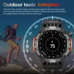 LIGE Outdoor 1.46-Inch Smart Watch with Flashlight, Compass, SOS, 10M Water Resistance and 450mAh Battery - Image 4
