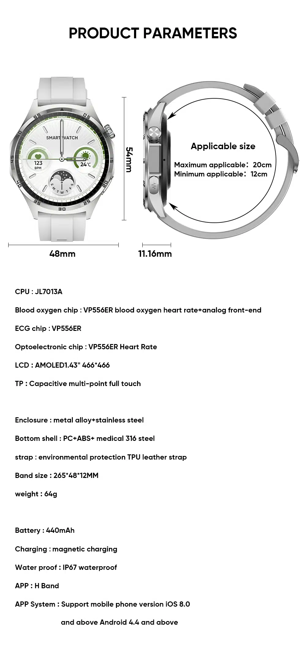 MT300 AMOLED smart watch detail image 17