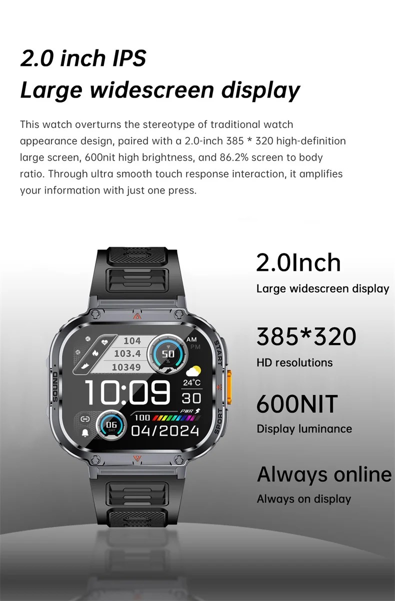 NX23 2.0-Inch Fitness Smart Watch - detail 05