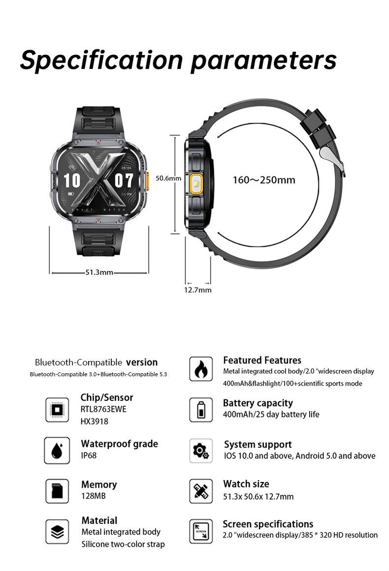 NX23 2.0-Inch Fitness Smart Watch - detail 20