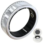 Rhinestone Decor Sleep Heart Rate Health Monitoring Smart Ring with Charging Case | V8-WearableMaster