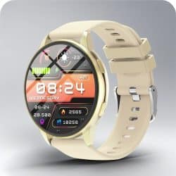 Round Sports Smart Watch - variant gold white