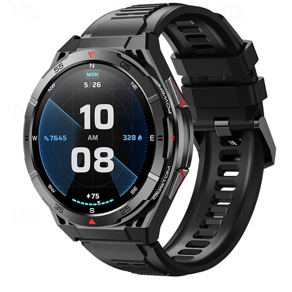 Rugged GPS Smart Watch with 1.43-Inch AMOLED Display, Route Return, Compass, Altitude and Air Pressure Tools, Bluetooth Calling and Multiple Strap Options X2 WearableMaster - variant-black Rugged GPS Smart Watch - variant black