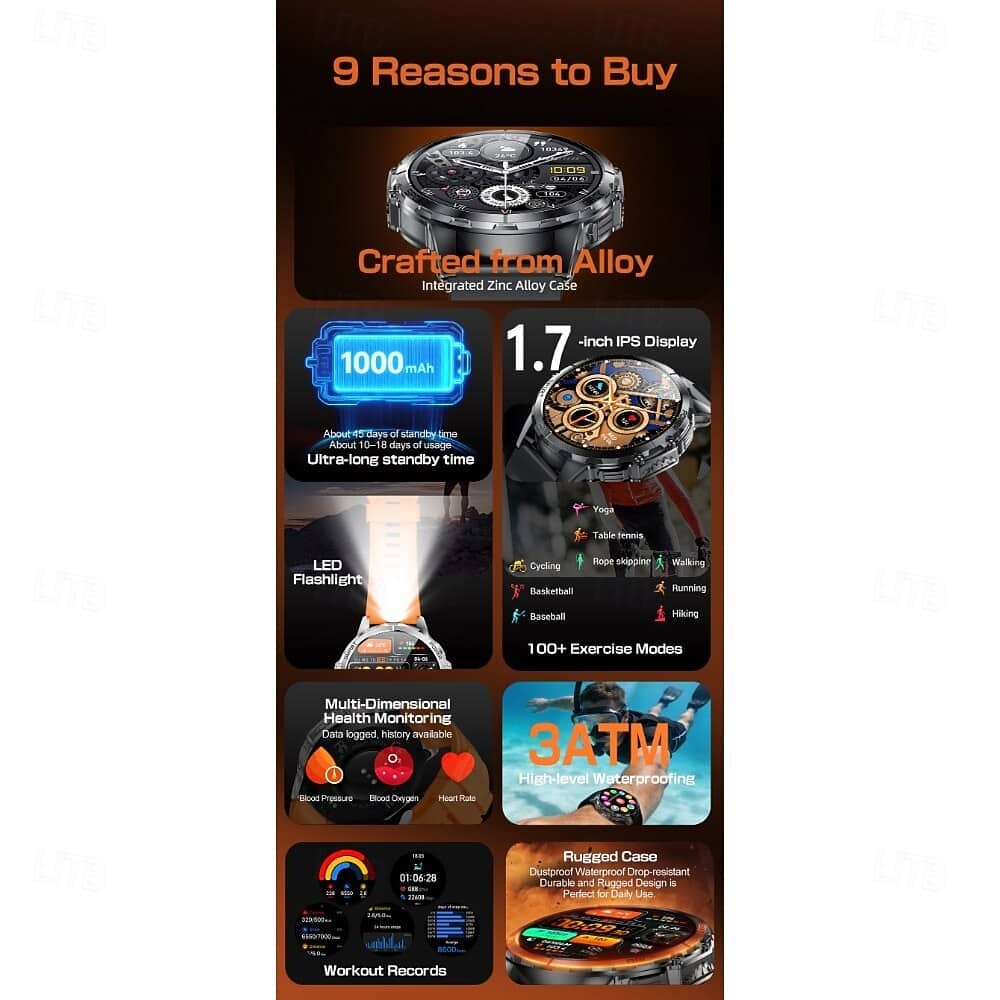 K77 Rugged Outdoor Smart Watch - detail 02