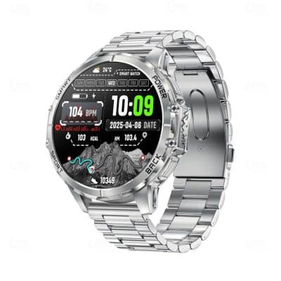 K77 Rugged Outdoor Smart Watch - variant silver steel