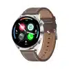 Silver Case / Brown Leather Strap