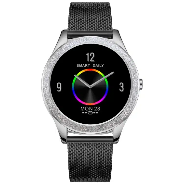 wearablemaster stainless steel mesh strap fashion smart watch for women support heart rate monitoring pedometer sle gallery 01 M6003 smart watch product image