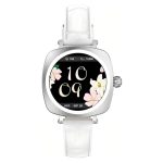 SW03 LDNIO Women’s Smart Watch with 1.19-Inch AMOLED Display, Leather Strap, Bluetooth Calling, 180mAh Battery and Sports Modes